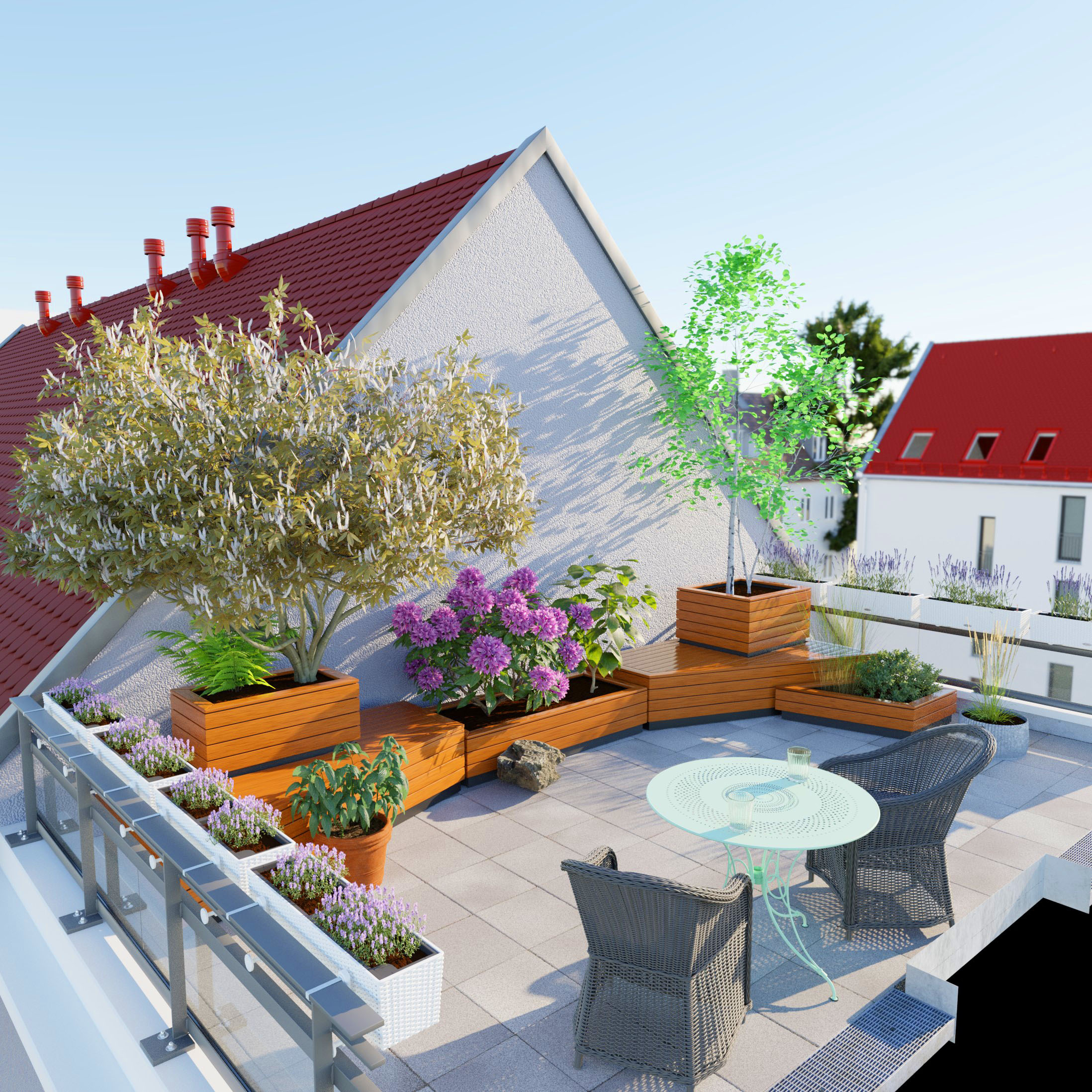 Terrace within roofs